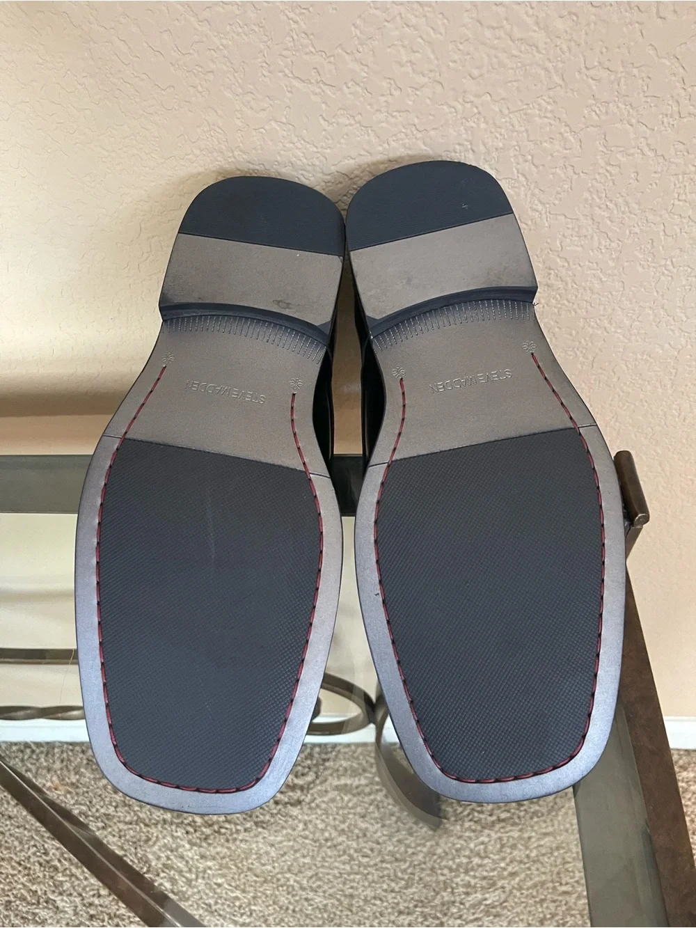 Steve Madden Black Leather Derby Shoes